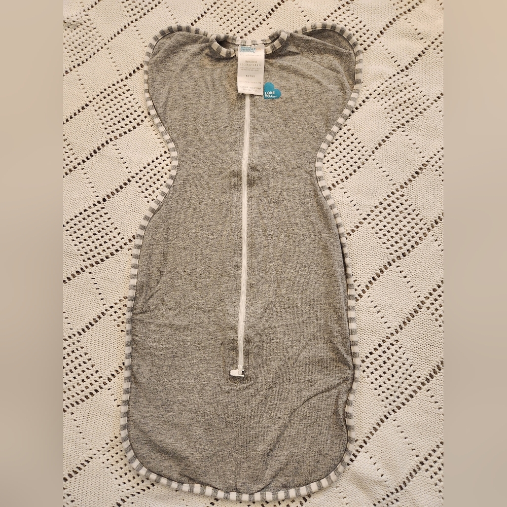 Love to Dream Gray Baby Swaddle with Zipper